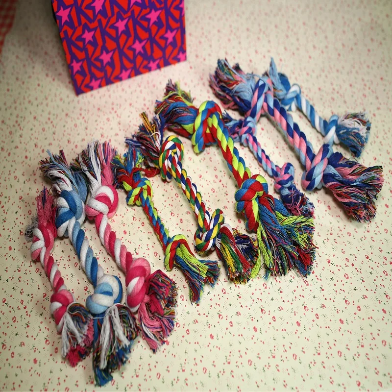

Cute Cotton Rope Weave Dolls Pet Toy Funny Catch Chewing Teaser Play Interactive Rattle Dog Bite Toys Molar Teeth Training Toy