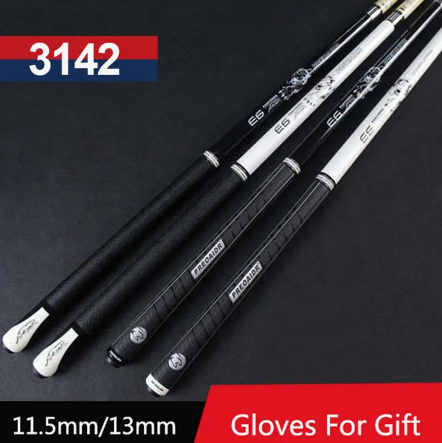 

PREOAIDR 3142 Billiard Kit 10mm/11.5mm/13mm Tip Billiards Pool Cues Stick Two Handle Type Professional Black 8 Nine Ball Game