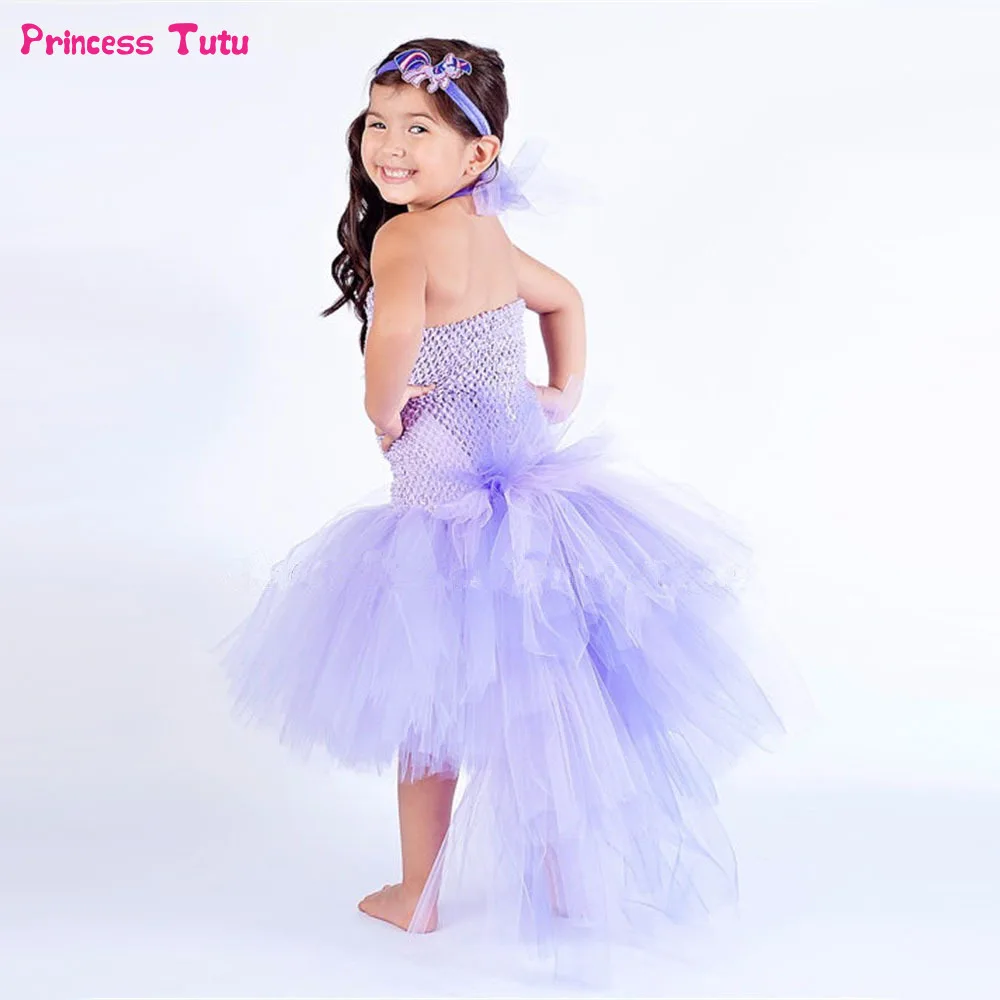 

Pony Unicorn Tutu Dress Pink,Lavender Tulle Girls Princess Dress Trailing Halloween Costume For Kids Girl Birthday Party Dresses