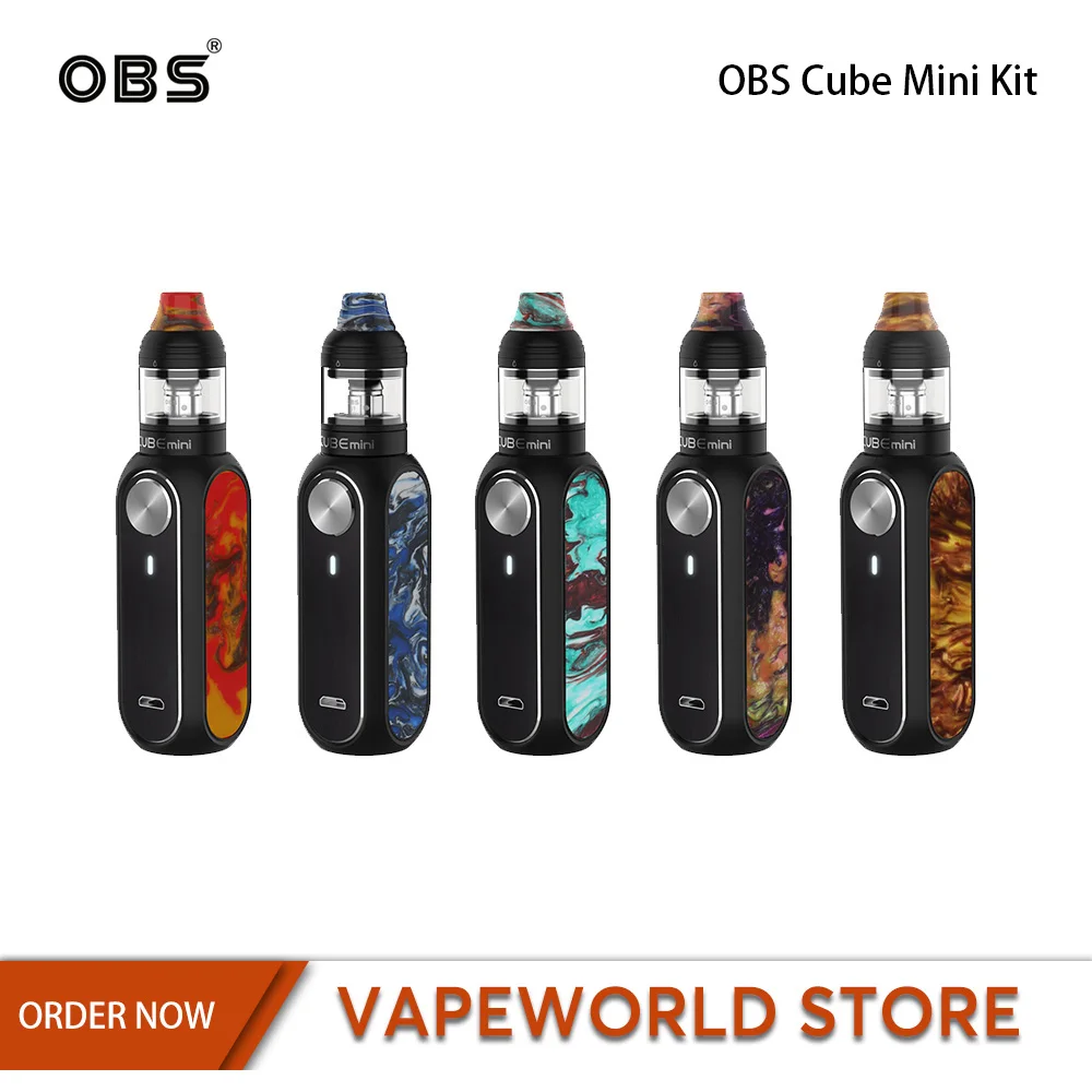 

Original OBS Cube Mini Kit 0.6ohm S1 Mesh 1.2ohm N1 Coil 80W Electronic Cigarette With 1500mah Built in Battery 3ML Tank Vape