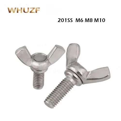 

5/10PCS M6 M8 M10 201SS Hand Tighten Screws Butterfly Screws Wing Thumb Screw Claw 201 Stainless Steel