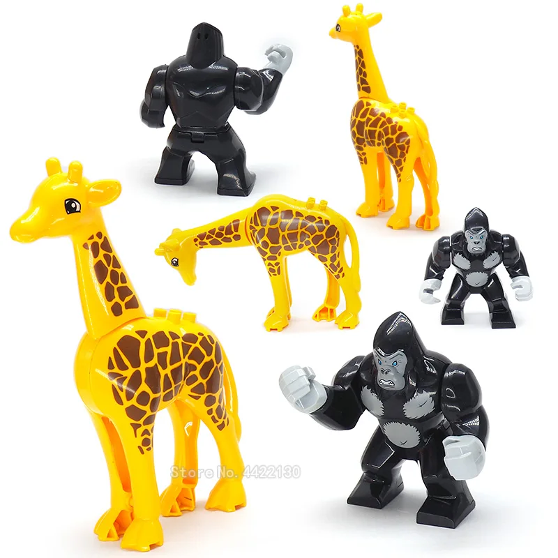 

Legoinglys Animal Forest City Series Building Blocks Piece Lot Model Orangutan Giraffe Figures Visiting The Park Moc Gift Toy