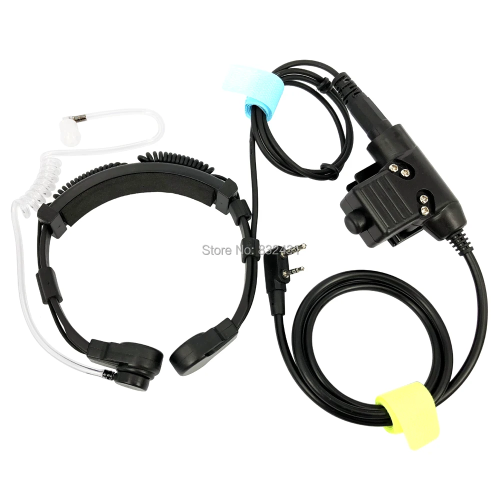 U94 PTT Cable K Type and Nato Heavy Duty Telescopic Throat Vibration Mic for Baofeng Kenwood TYT 13