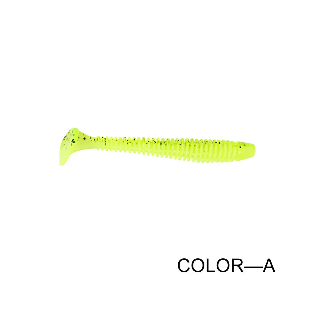 LINEKING 10 шт./лот 5cm0. 7 г/7cm2g легкий смайнер T хвост мягкой рыбы SwimBait мягкие черви креветки бас мягкая рыба запах мягкие приманки - Цвет: 01