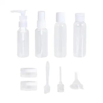 

Travel Toiletry Bottles Set Clear Cosmetic Makeup Liquid Containers with Tool (A5)