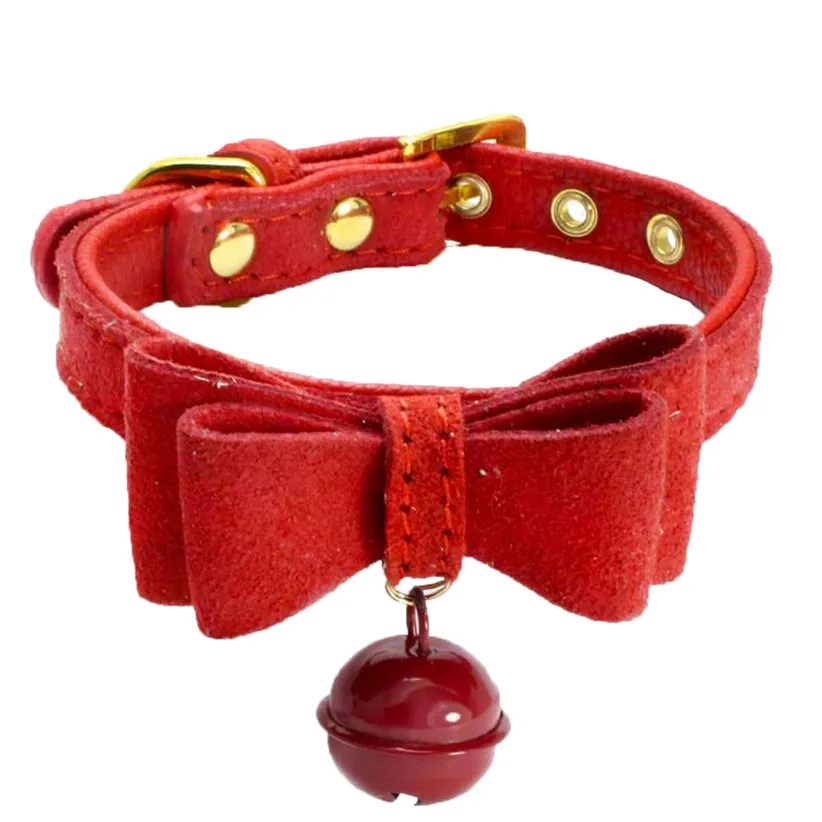 Поводок для питомцев регулируемый кожаный ошейник для собак с колокольчиком ошейник для маленьких собак товары для домашних животных 90109