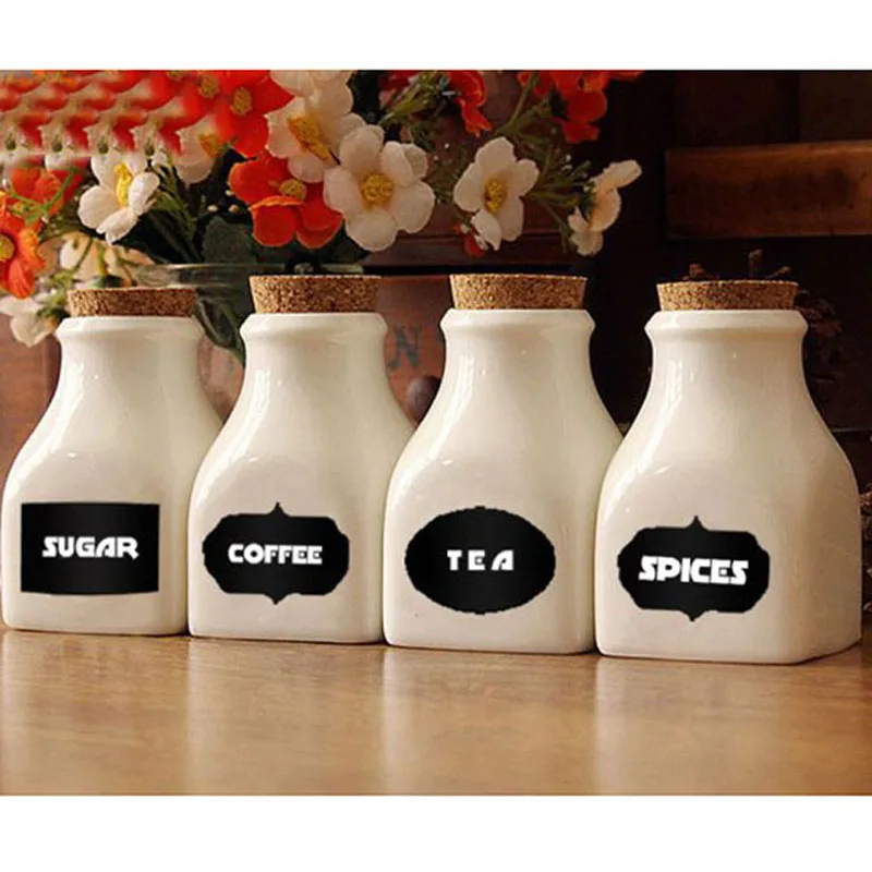 60pcs/set Bottle Sticker Kitchen Storage Bottles Jars Sticker Lable