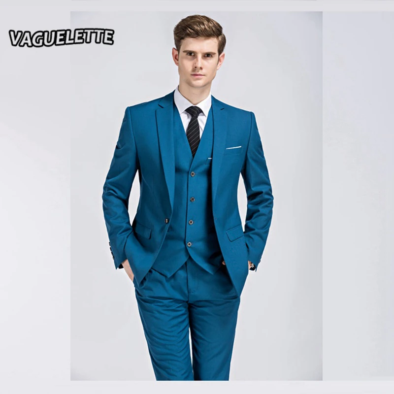 Blazerpantsvest Costume Homme Pour Mariage Skinny Solid