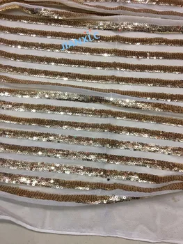 

sequins Nigerian french lace fabric JIANXI.C-121684 french net lace fabric with sequins for party dress