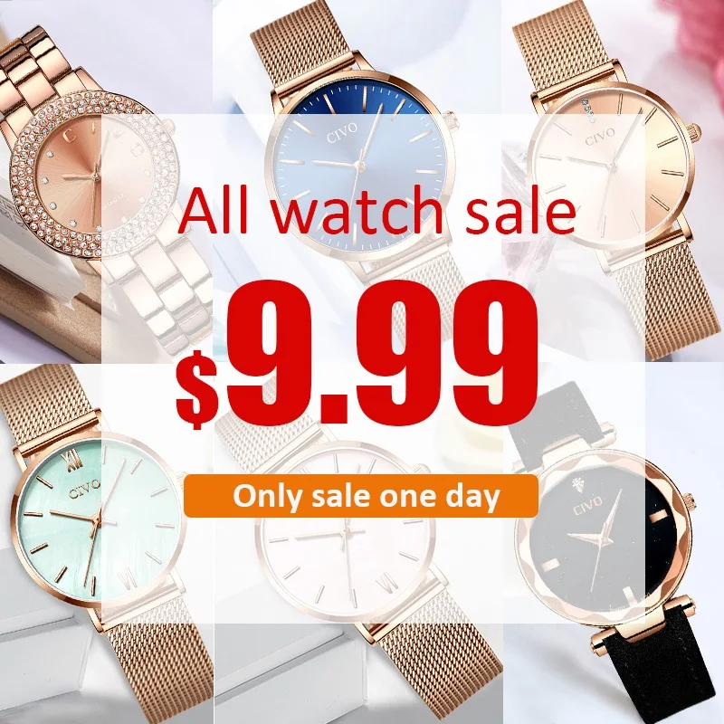 

CIVO Top Brand Womens Watches Fashion Causal Waterproof Wristwatches Women All Sale 9.99$ Reloj Mujer Montre Femme Gift Clock