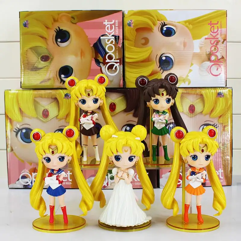 

Q Posket Sailor Moon Figure Princess Serenity Tsukino Usagi Queen Jupiter Venus Pluto Figures Toys PVC Dolls 15cm 5Styles