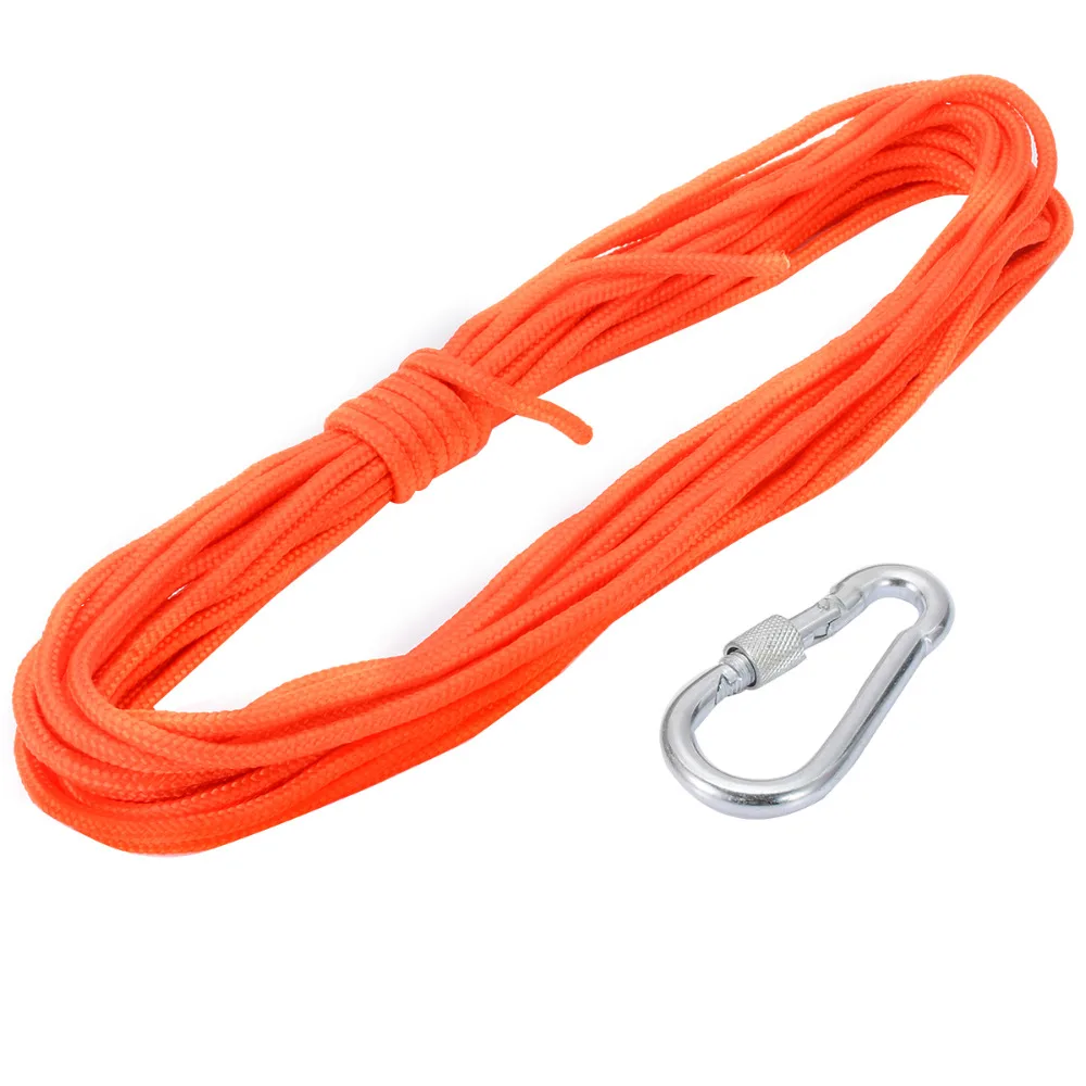 

1pc Orange Nylon Fishing Magnet Rope Tool 10 Meter For River Fishing Treasure Hunting Neodymium Recovery Magnet Mayitr