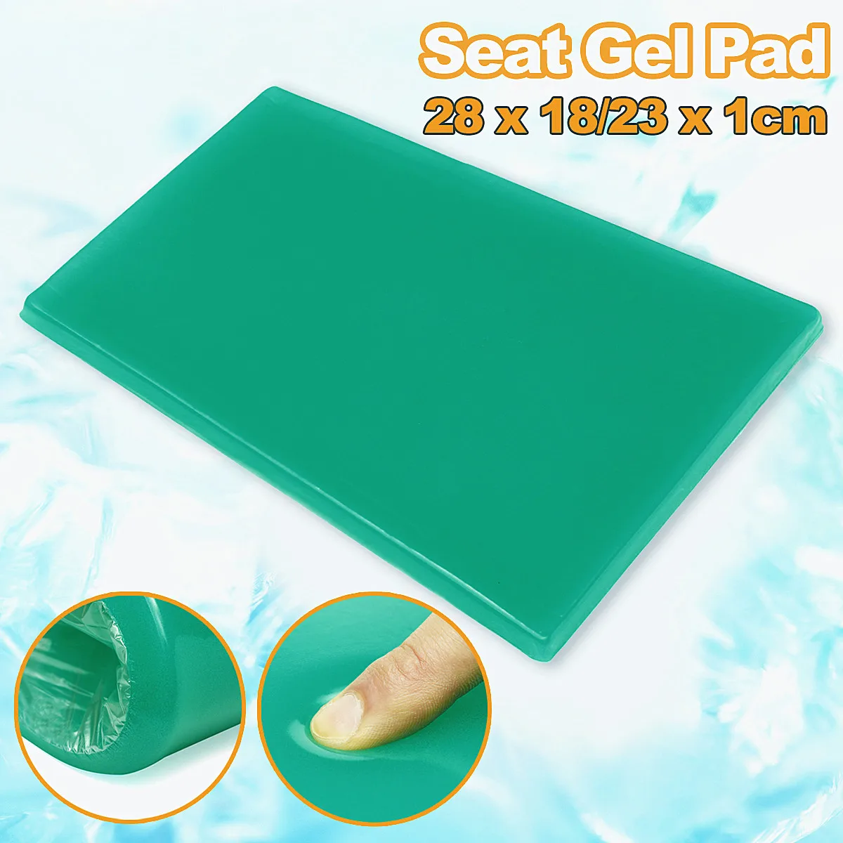 

28 x 18/23 x 1cm Motorcycle Gel Pad Seat Green Trapezoidal Upgrades Shock Absorption Mats Cushion