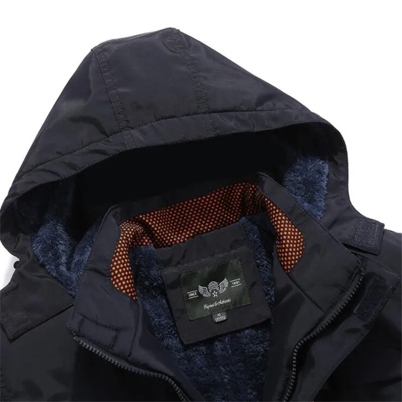 Winter Coat Men Fleece Keep Warm Waterproof Casual Army Sportswear Overcoat Jacket Windbreaker coat Hooded Hat Winter Military