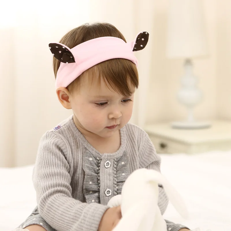 1 Piece Sweet Baby Cotton Bunny Ear headband pink toddler infant girls