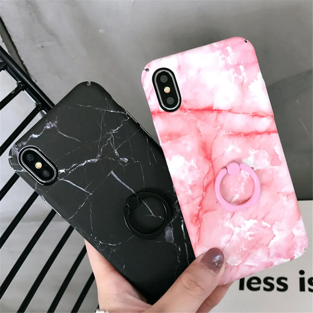 Для iphone X 8 7 6 6s Plus XR MAX Модный Мраморный держатель кольца для телефона жесткие