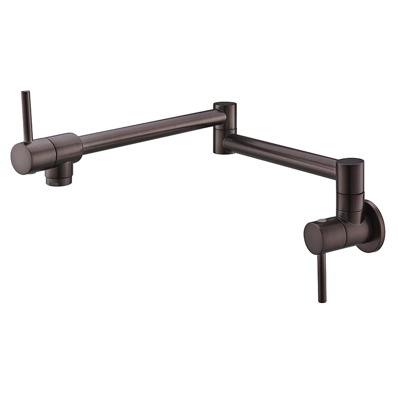Pot Filler Tap Wall Mounted Foldable Kitchen Faucet Single Cold Single Hole Sink Tap Rotate Folding Spout Chrome Gold Brass