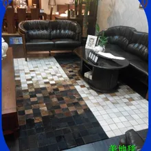 Модный ковер из натуральной воловьей кожи и вискозы