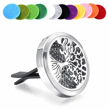 

IJL001 Car Aroma Diffuser Locket Jewelry Stainless Steel 30mm Round Essential Oil Car Diffuser for Cat Perfume Jewelry