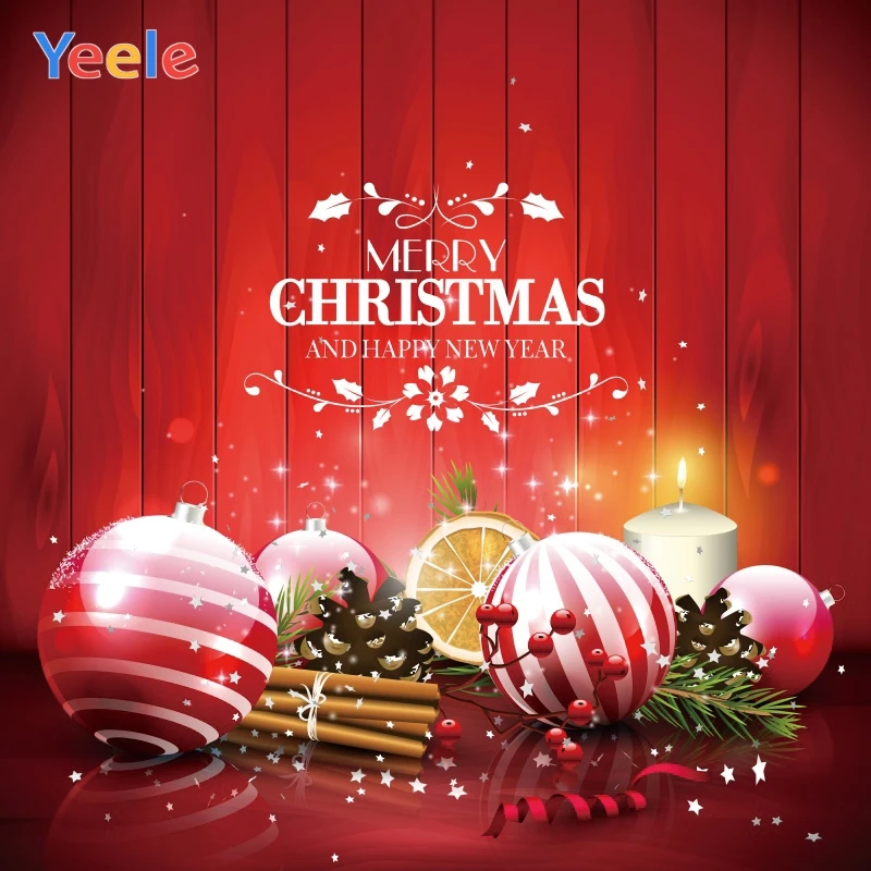 

Yeele Christmas Party Photocall Decor Balls Fruit Photography Backdrops Personalized Photographic Backgrounds For Photo Studio
