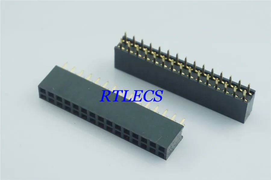 100 шт. 2 54 мм 0 &quotшаг 2x15 30 контактов двухрядный PCB гнездовой разъем сквозное
