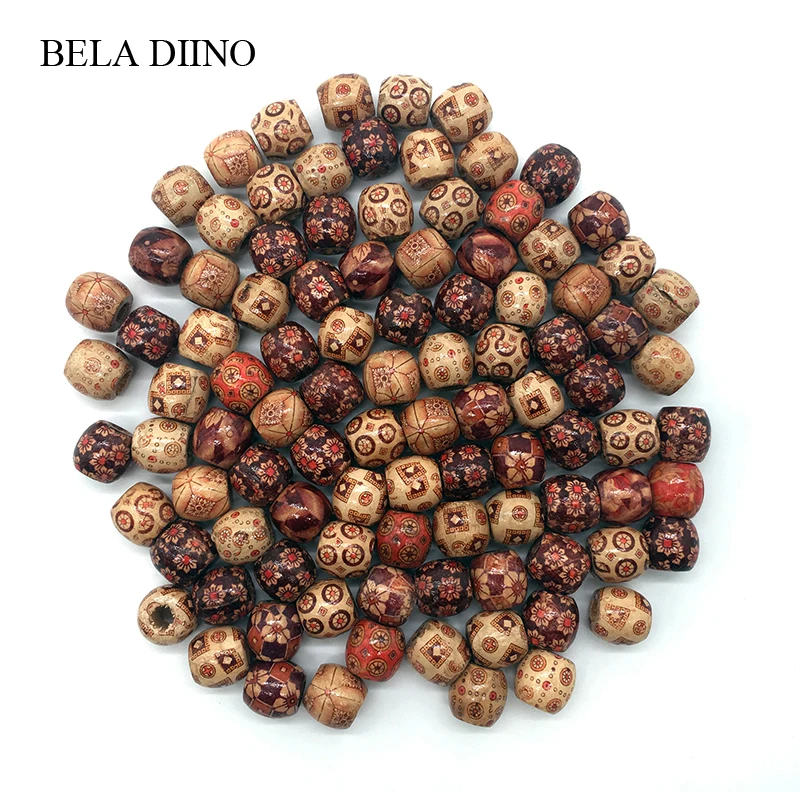 Lowered Jewelry Rings Hair-Beads Dreadlock-Accessories Wooden African 100PCS Big for 17mm Size-Hole Rbqn5erB