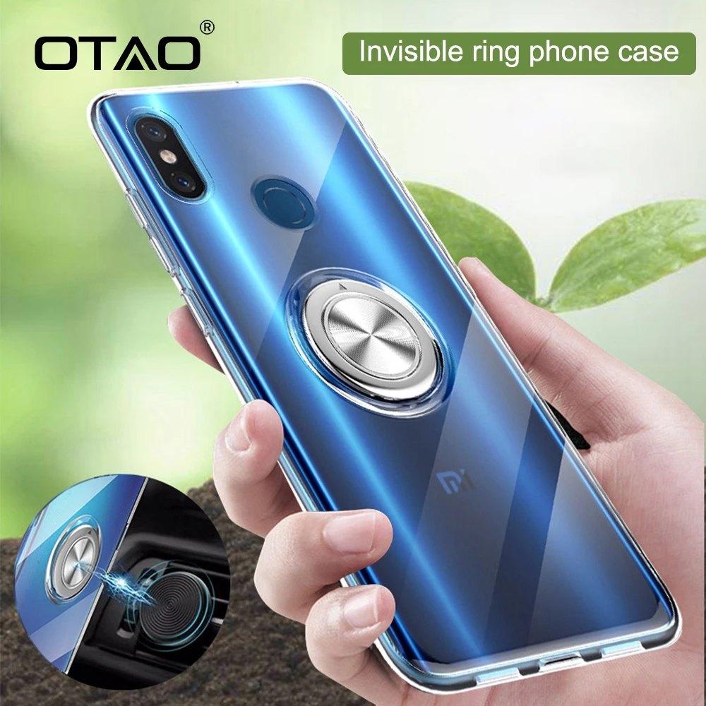 Магнитный автомобильный держатель OTAO для Xiaomi Mi 8 Lite 9 SE полный Чехол прозрачный