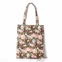 Сумка для покупок из парусины, женская сумка-Органайзер, большая емкость, цветочные украшения, сумки для хранения для женщин, сумки с принтом