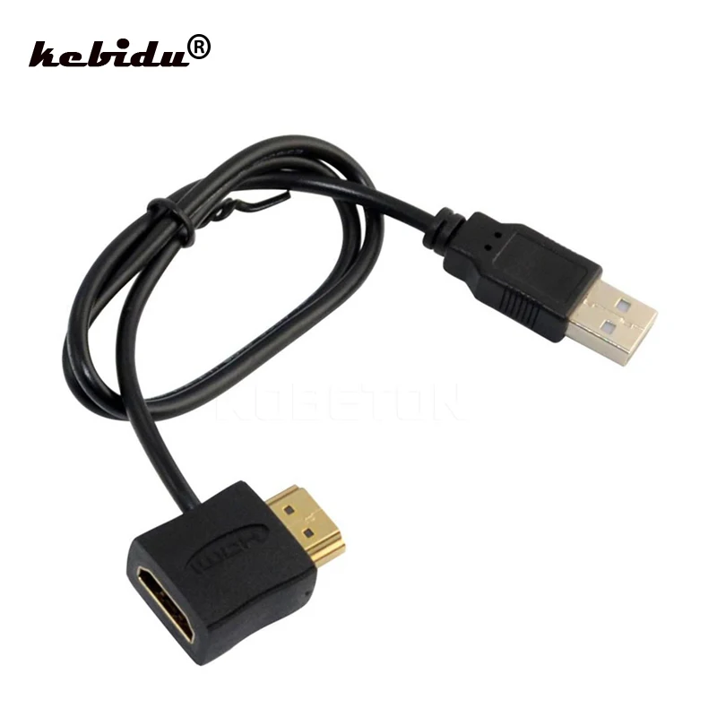 Kebidu 50 см USB 2 0 совместимому с HDMI адаптер Папа-мама расширитель Питание