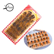 Atekuker нержавеющая сталь маленькие алфавитные формочки для печенья набор печенья Форма для выпечки форма для вырезания печенье "сделай сам" штамп