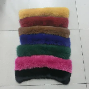 

Detachable Square fox Fur Collar/custom dyed Fox Fur neck Collar for girl