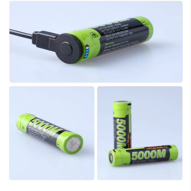 

USB 3.7V flashlight 5000M 18650 Battery cellphone powerbank 3500MAH for SmarPower Bank Charger Battery Portable