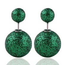 13 цветов, классические, дешевые, двухсторонние, Золотая пудра, серия, шикарные серьги, серьги с крупным жемчугом, милые женские серьги с шариками из бисера