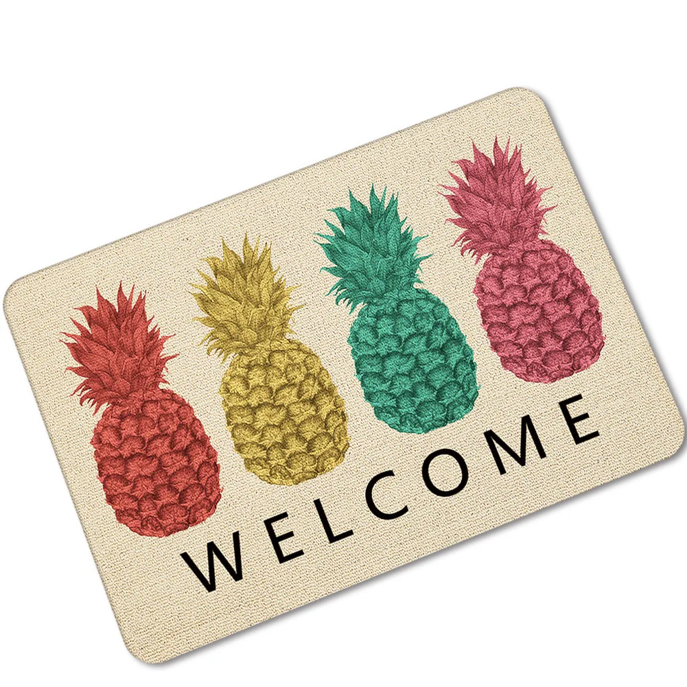 Salle de bain, textiles Ananas sur fond bleu Non-dérapant Salle de bain, textiles Ananas sur fond bleu Non-dérapant