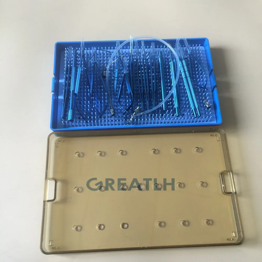 21PCS Titanium Cataract Set Eye with sterilization tray box