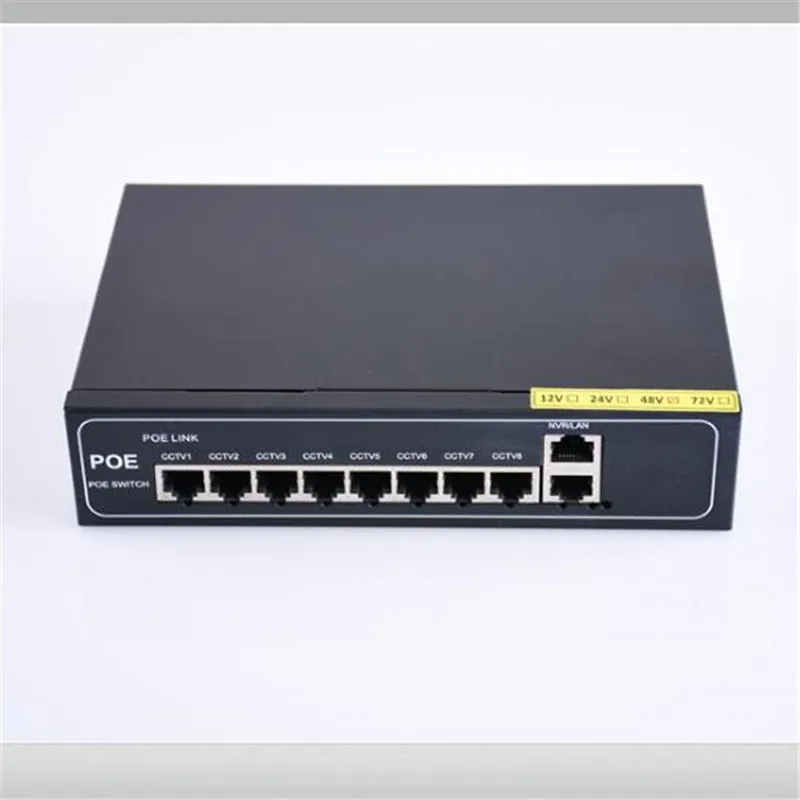 

ANDDEAR-BO7 48v 8 port gigabit unmanaged poe switch 8*10/100 mbps POE poort; 2*10/100/1000 mbps UP Link poort; NVR poort