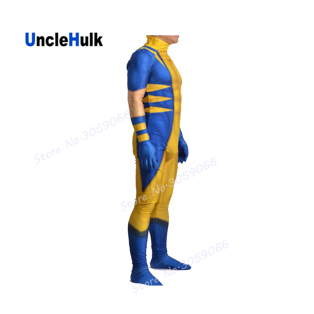 

X-men James Logan Howlett Yellow and Blue Spandex Lycra Costume | UncleHulk