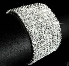 10 ряд белый кристаллический браслет Armschmuck Свадебные для девушек и мужчин кварцевые ювелирные изделия 2 шт серебро