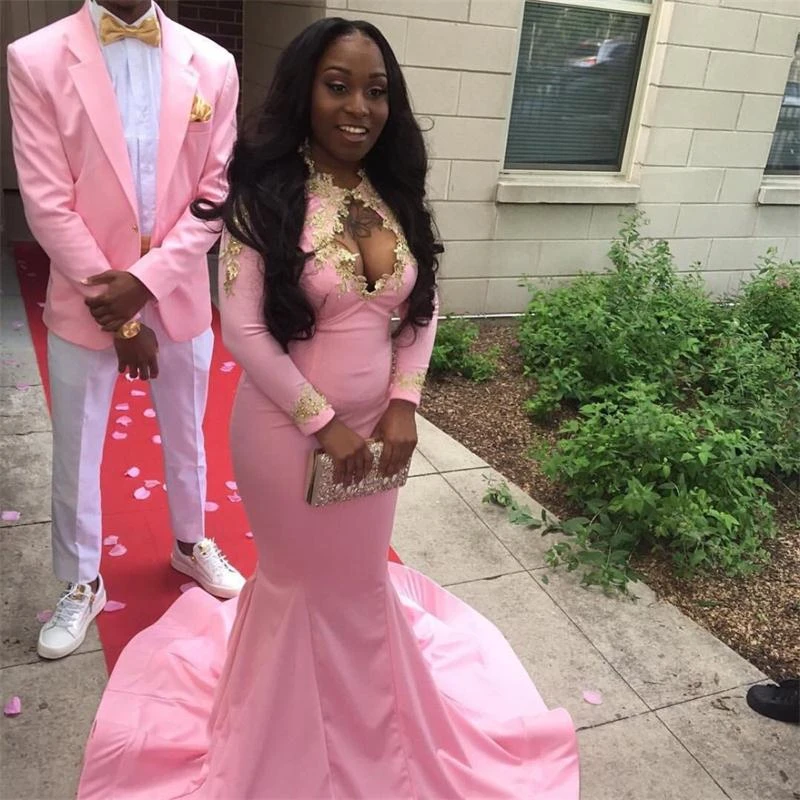 pink and gold mermaid dress