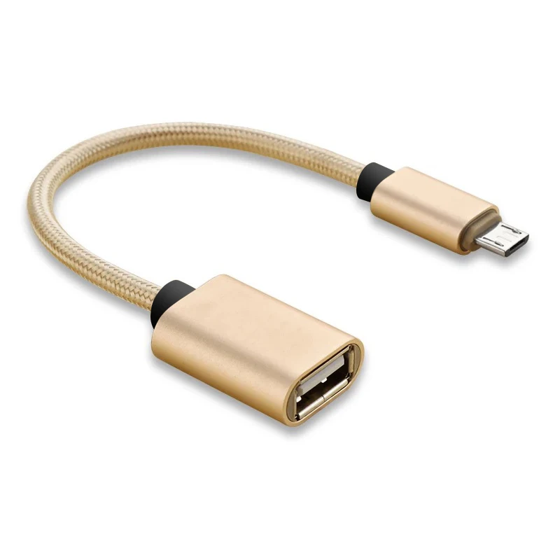 Micro USB OTG кабель адаптер для Android leTV huawei oppo vivo планшет samsung смартфон Micro USB к USB 2,0 конвертер OTG кабель - Цвет: Gold