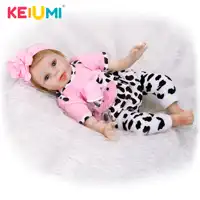KEIUMI 22 Inch Lifelike Alive Baby Doll Soft Silicone 55cm Realistic Princess Girl Reborn Baby Doll Kids Children Birthday Gift