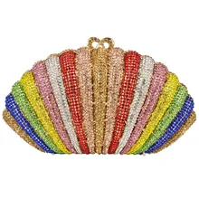 Радуга Мода Кристалл Вечерний роскошный ридикюль вечерние свадебные брак клатч Для женщин кошелек цепи Сумки Женская вечерняя сумочка; BS010