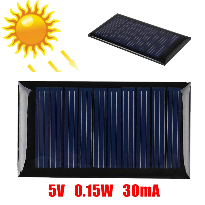 0,15 Вт/0,25 Вт/1 Вт 5 В мини солнечная панель зарядное устройство поликристаллический портативный DIY Аккумулятор Зарядное устройство модуль для телефонов на открытом воздухе