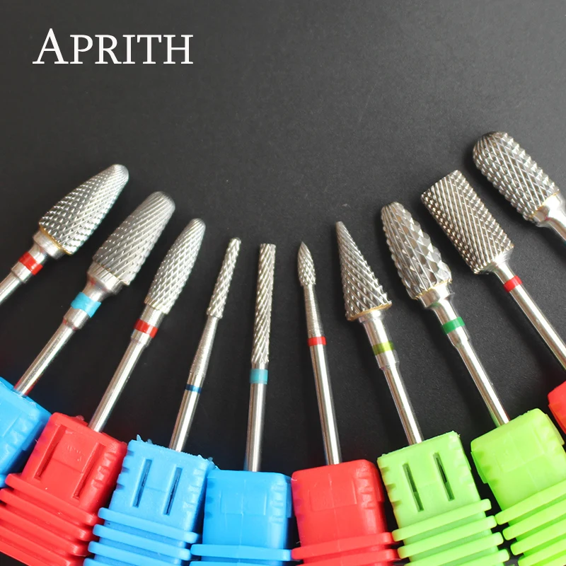 APRITH 10 Type Carbide Nail Drill Bit Electric Milling Cutter Nail