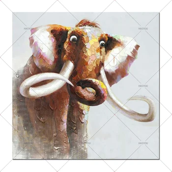

Large 100%Handmade Wall Decor Works Abstract Animal Modern Wall Art Baby Elephant Oil Painting On Canvas For Wall Decor Painting
