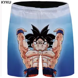 KYKU Dragon Ball шорты Для мужчин Гоку мышцы Рубашки домашние Гавайи BeachShorts грузов синий Для мужчин s Короткие штаны Летние 2018 новые большие Размеры