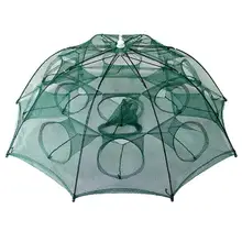 Four 6 8 12 16 Holes Automated Fishing Web Folded Transportable Hexagon Shrimp Cage Nylon Crab Fish Entice Solid Folding Mesh Entice