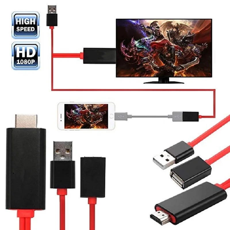 

Fanshu USB Type c Micro to HDMI VGA Adapter Cable 1080P HDTV Adaptador for iPhone iPad Samsung Android Huawei Converter Gadget