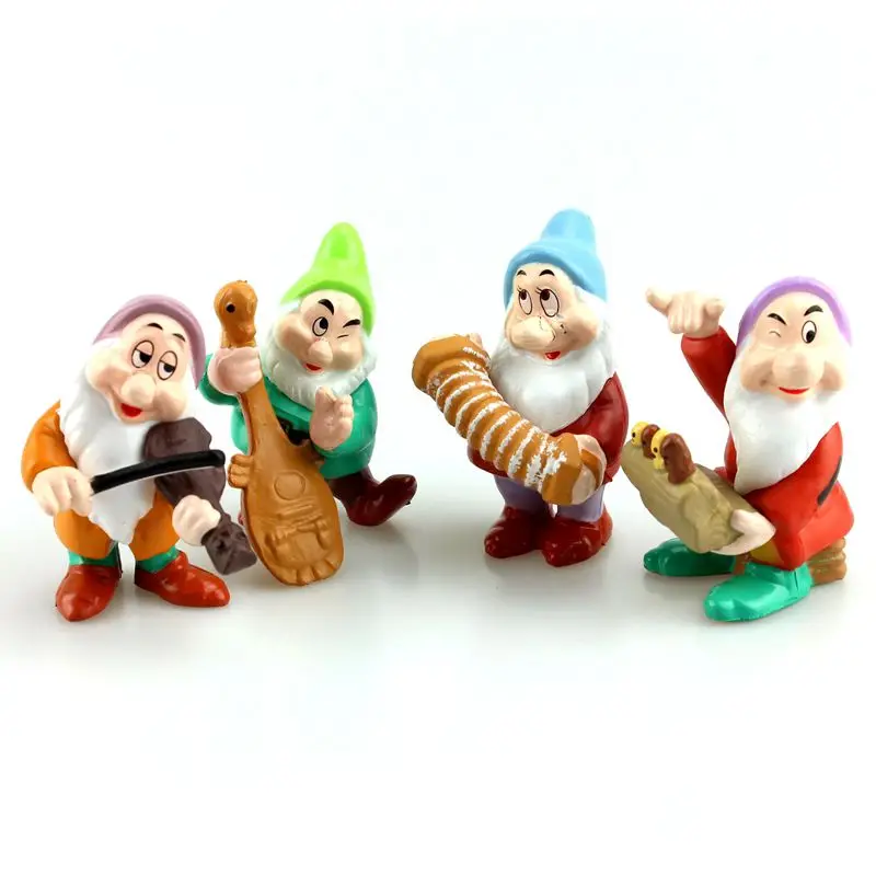 Игрушки из мультфильма Disney 8 шт./компл. 5 10 см Белоснежка и семь гномов ПВХ экшн