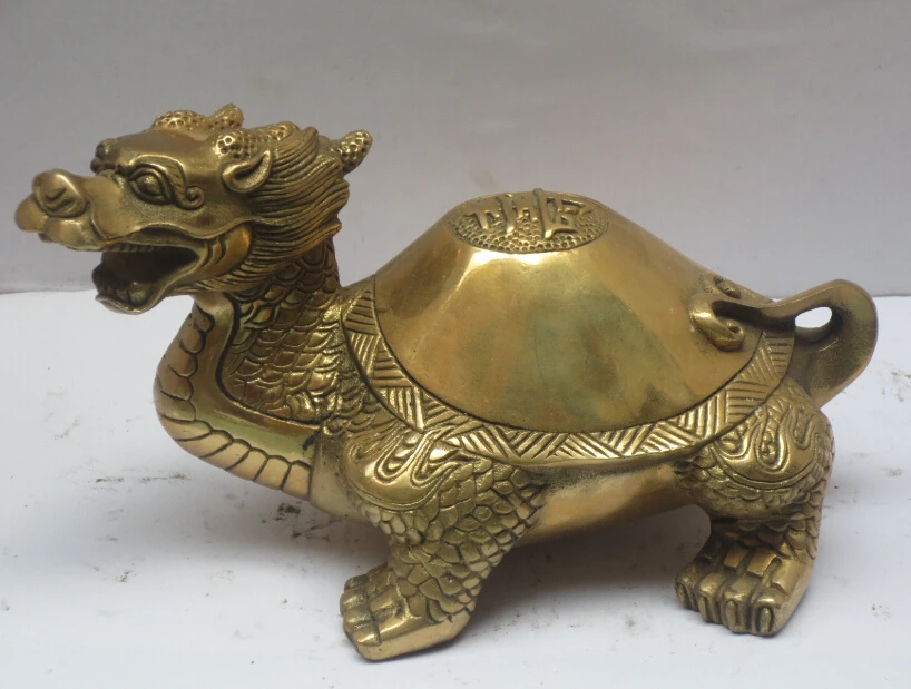 

Metal crafts Chinese brass Carved Dragon Turtle "Shou" Statue, Home Decoration Metal Turtle Scupture